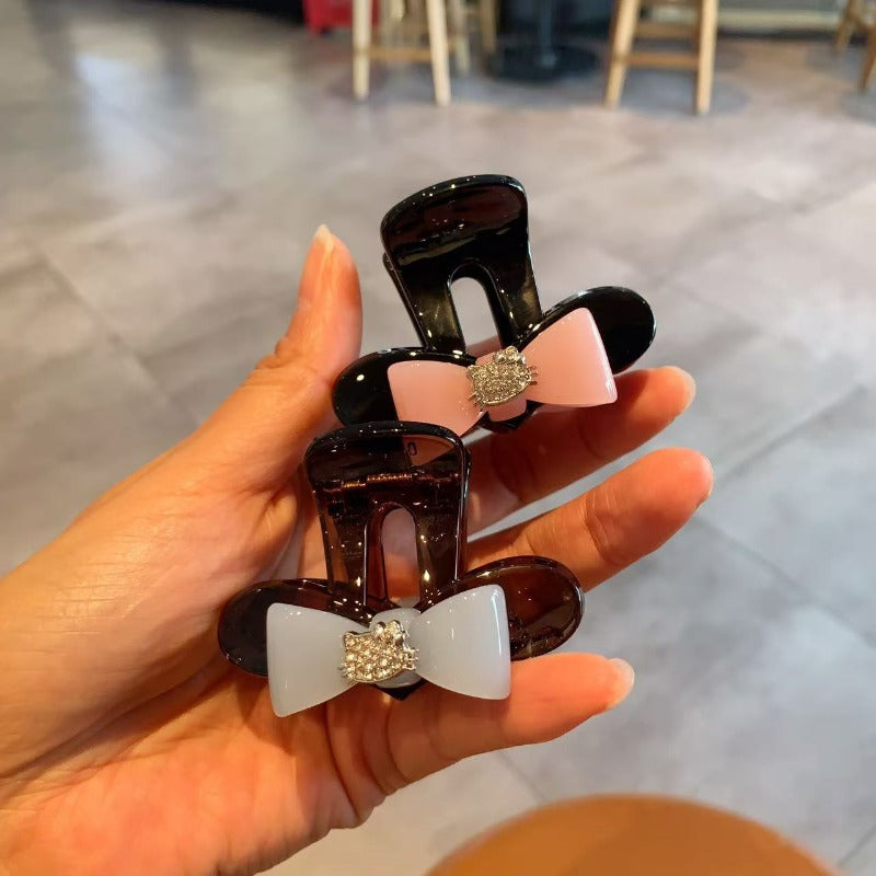 Rhinestone Bow Claw Clip