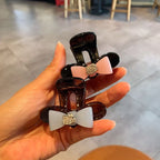 Rhinestone Bow Claw Clip