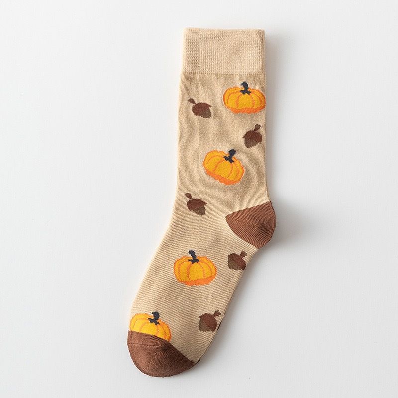 Autumn Pumpkin Crew Socks