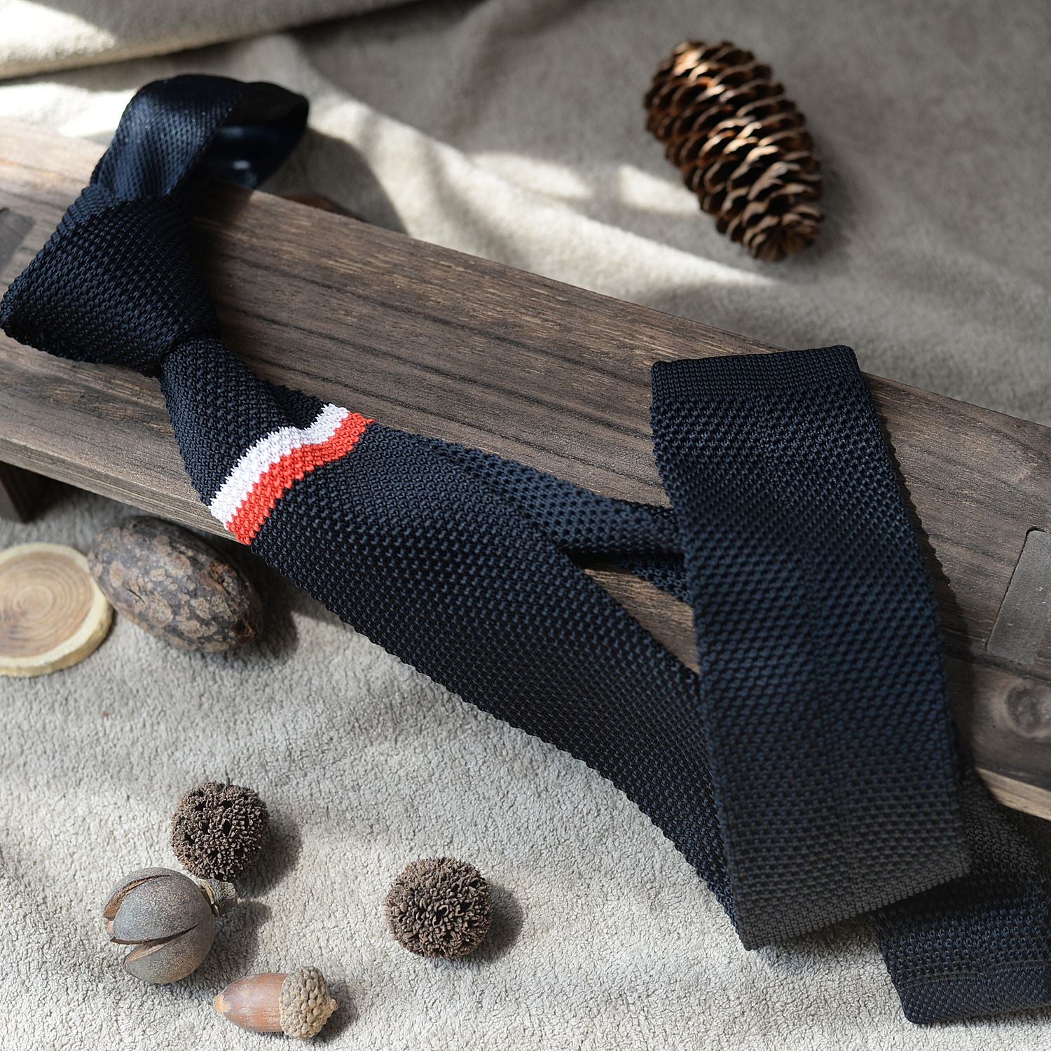Striped Knit Tie Vintage Style - Modomu