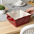 Embossed Floral Baking Bowl