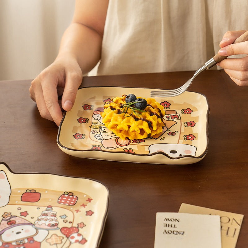 Cartoon Ceramic Breakfast Plate - Modomu