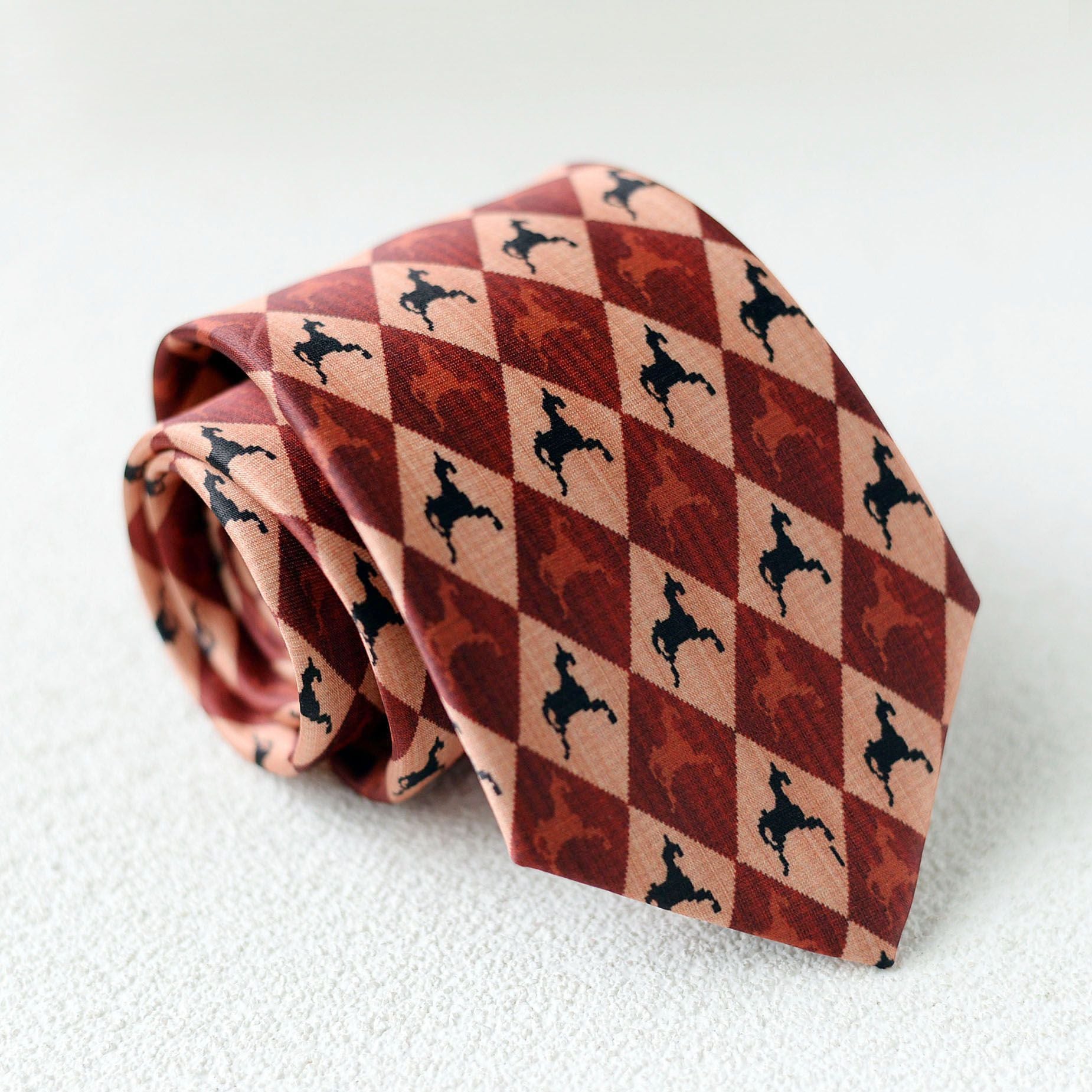 Hand Printed Retro Pattern Tie - Modomu