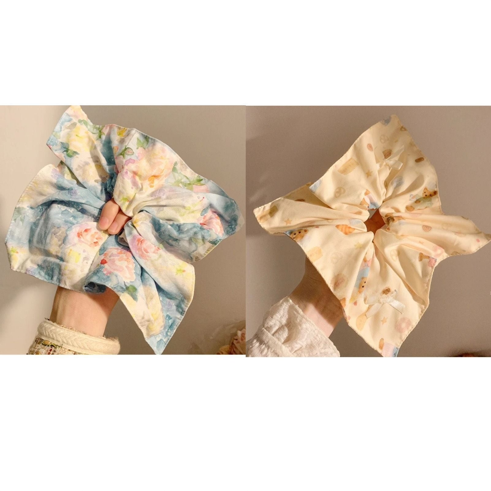 Plaid Hair Scrunchie Scarf Set - Modomu