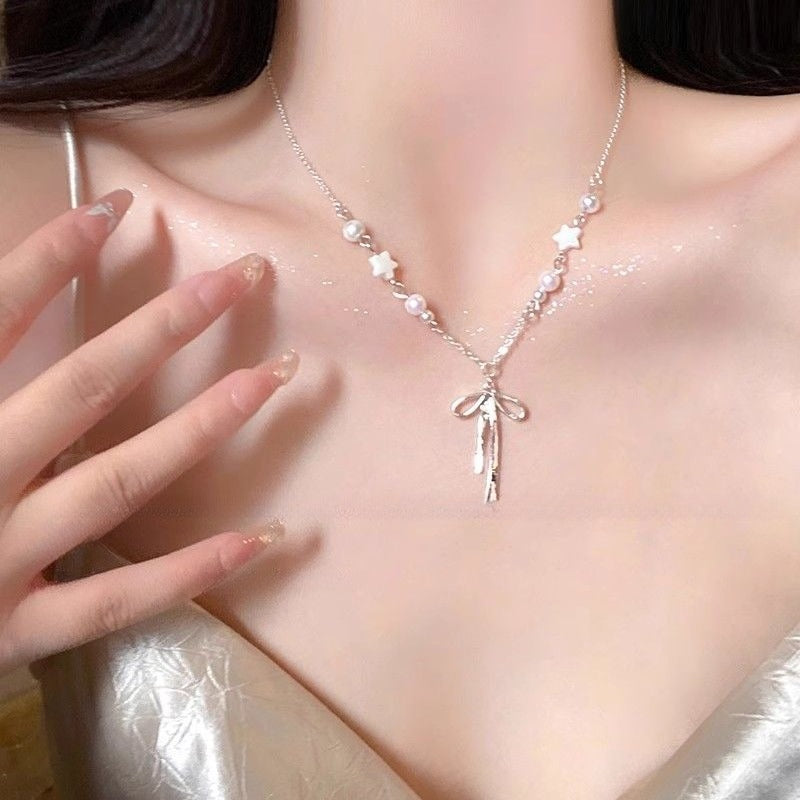 Bow Star Pearl Necklace - Modomu