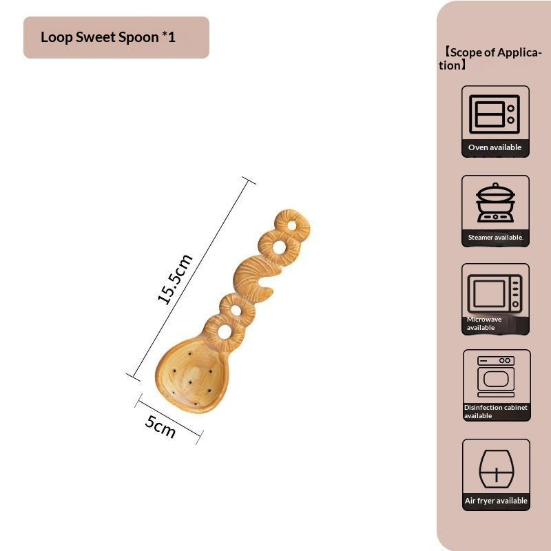 Bakery Shaped Ceramic Dessert Spoon
