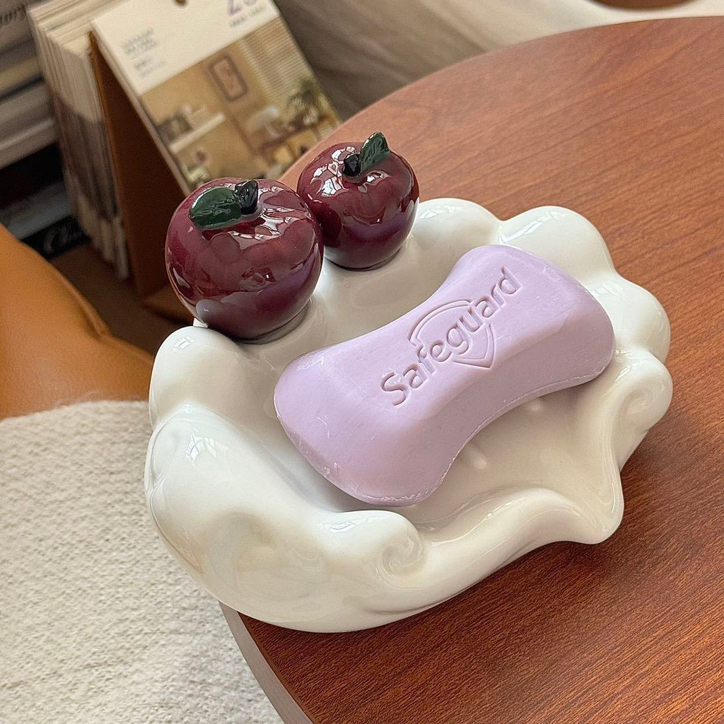 Cartoon Apple Ceramic Soap Dish