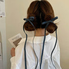 Denim Bow Hair Clips