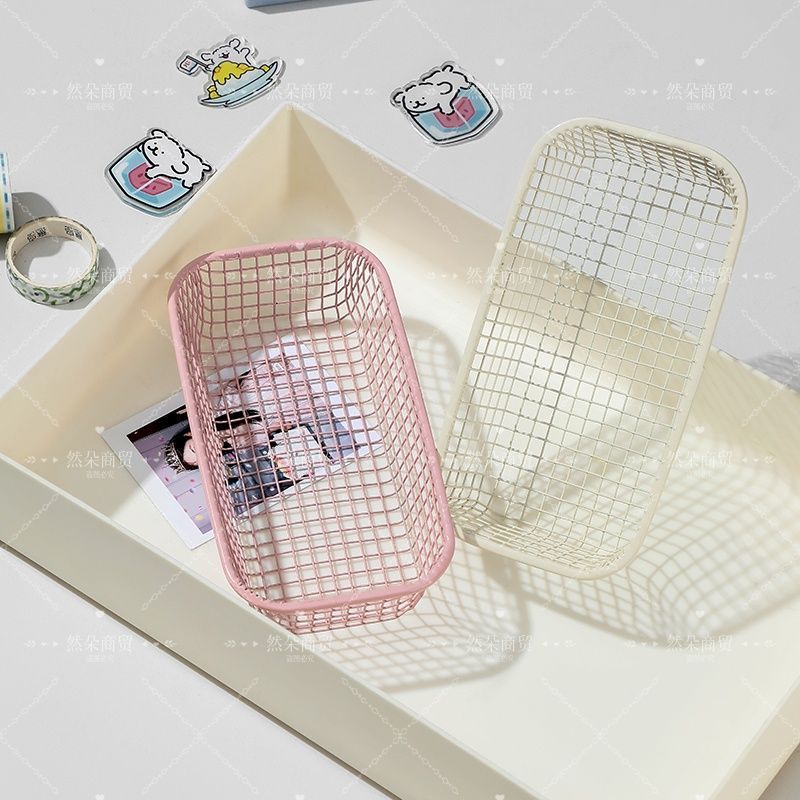 Desktop Wire Storage Basket Organizer