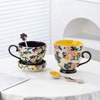 Embossed Floral Breakfast Mug