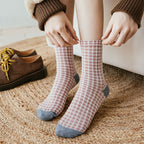 Waffle Check Contrast Toe Socks