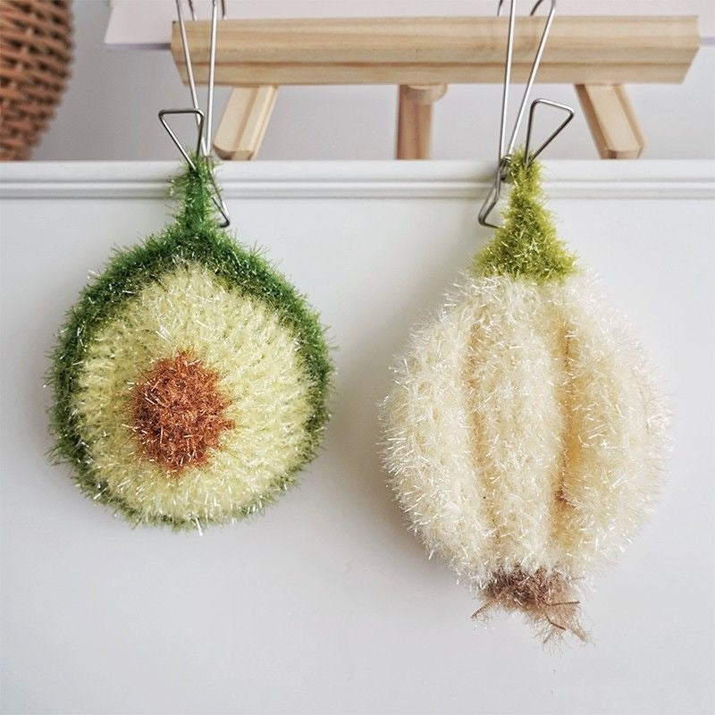 Hanging Garlic Kitchen Dishcloth