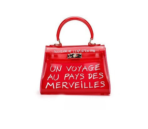 Script Jelly Top Handle Bag