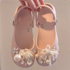 Pearl Bow Shoe Charms