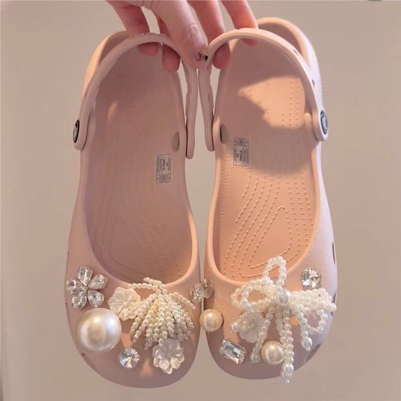 Pearl Bow Shoe Charms