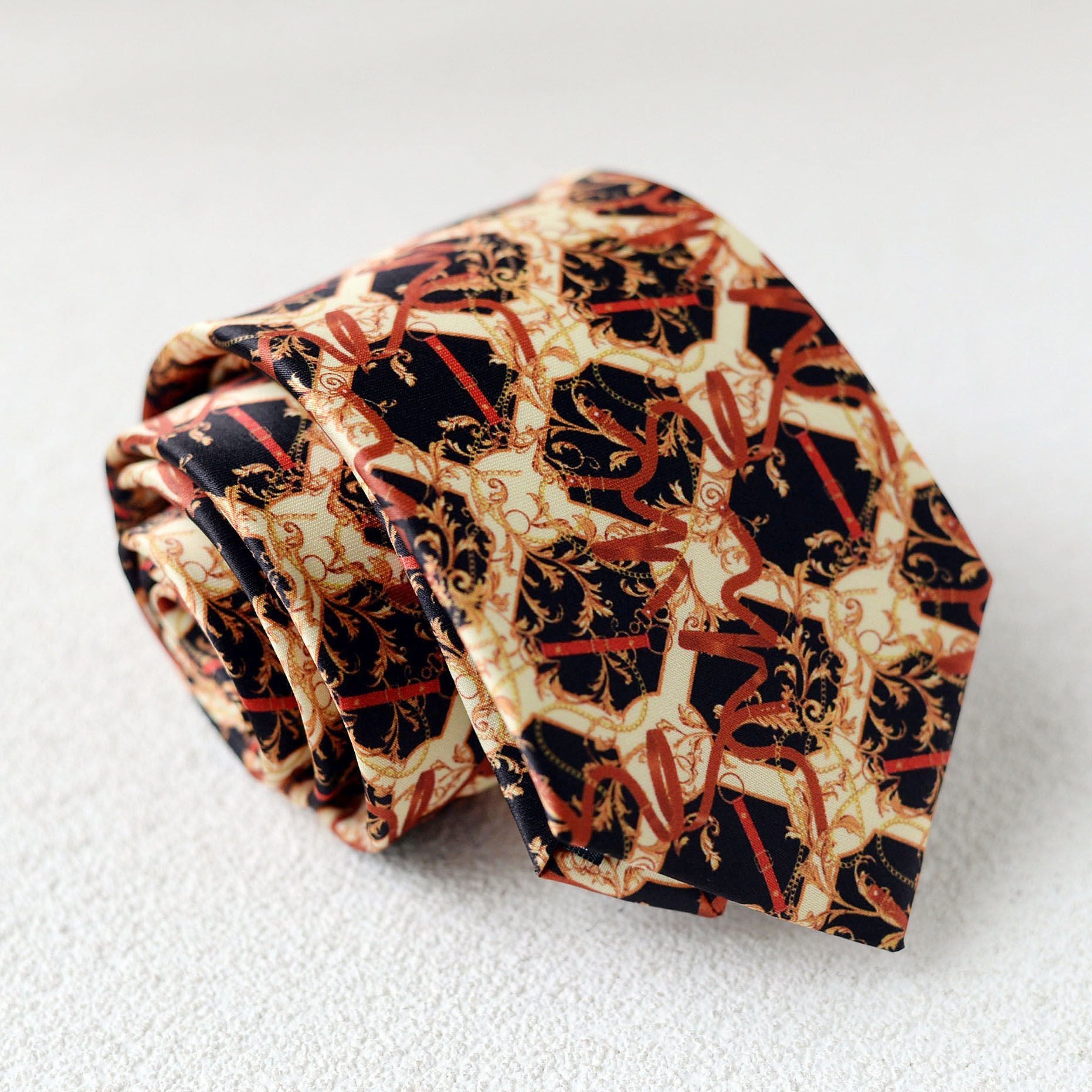 Hand Printed Retro Pattern Tie - Modomu