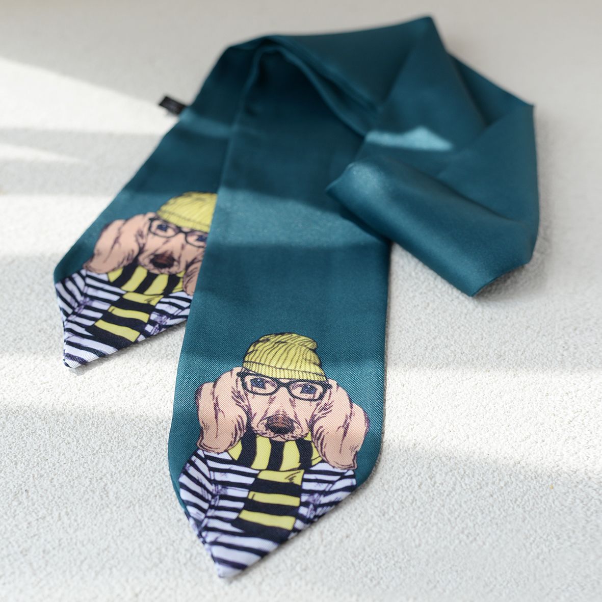 Animal Print Square Silk Tie - Modomu