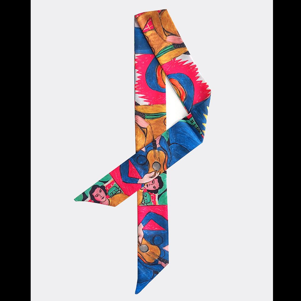 Art Print Narrow Silk Tie