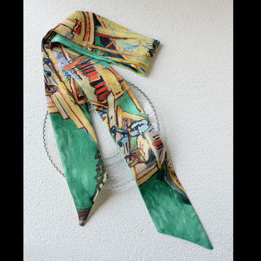 Art Print Narrow Silk Tie