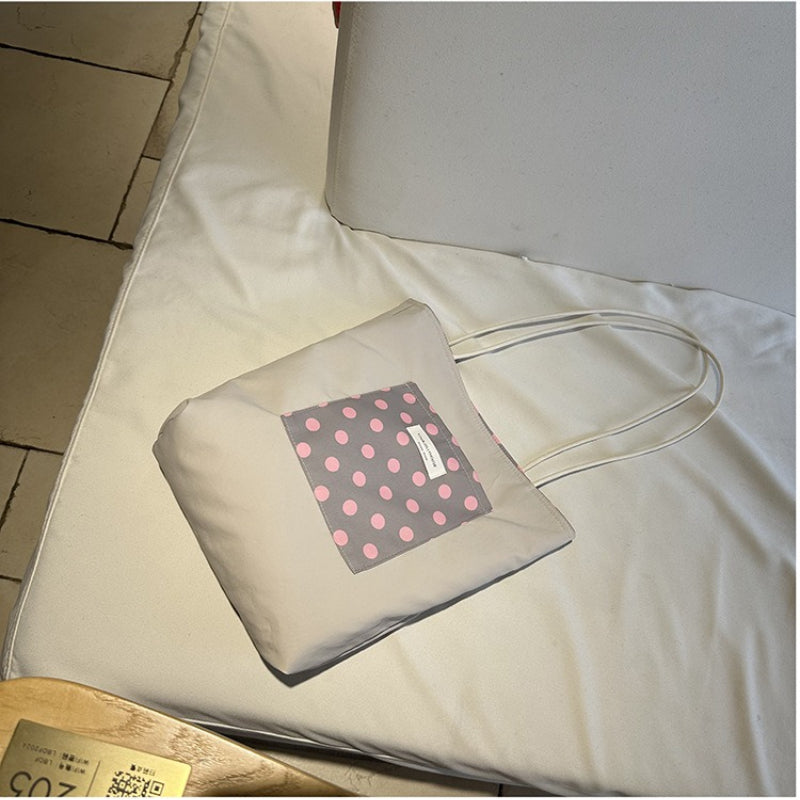 Polka Dot Canvas Tote