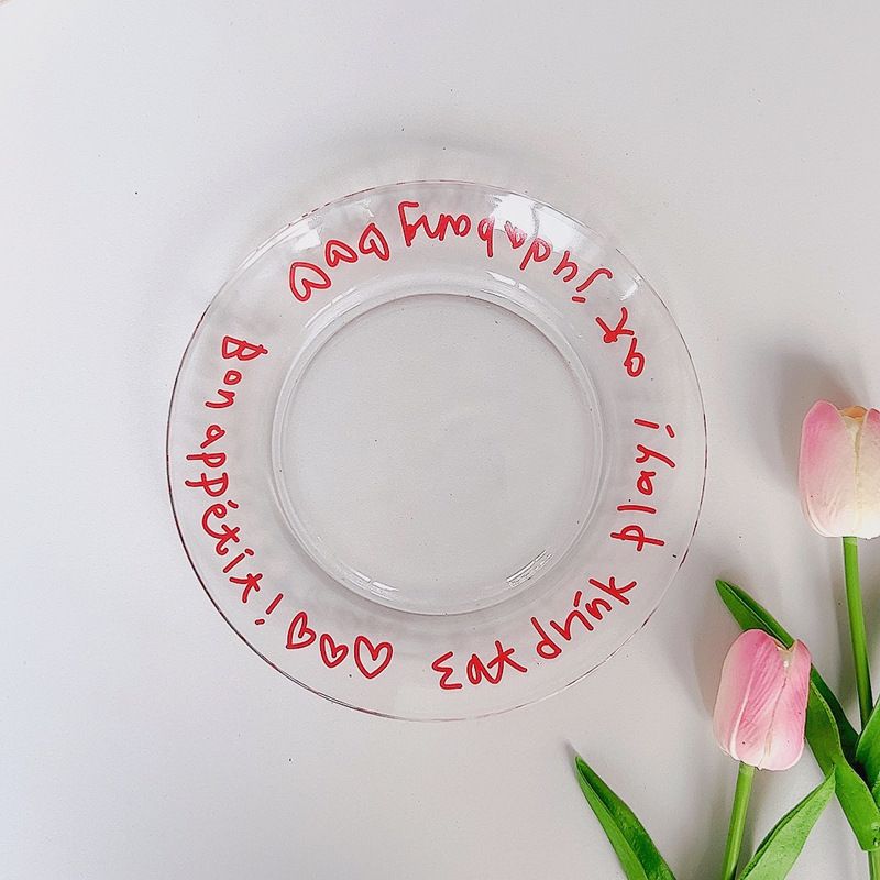 Fine Line Heart Breakfast Plate