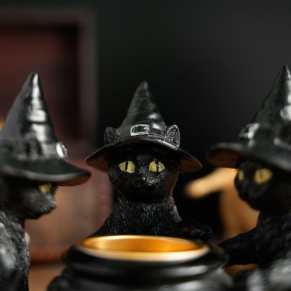 Witch Cat Cauldron Holder