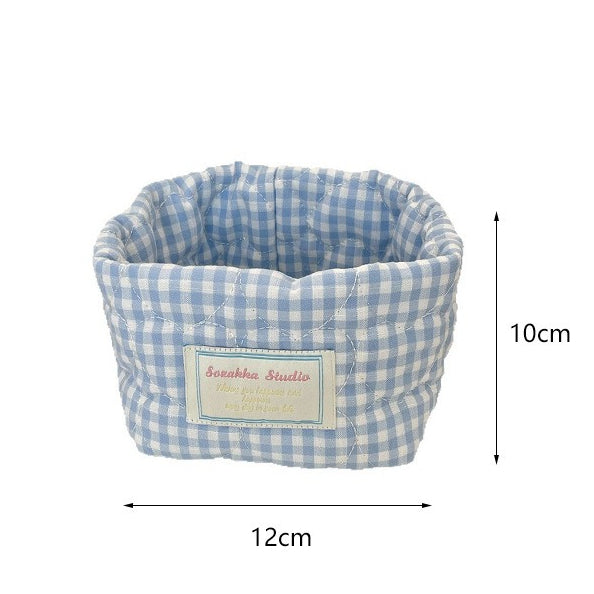Quilted Fabric Desktop Storage Basket
