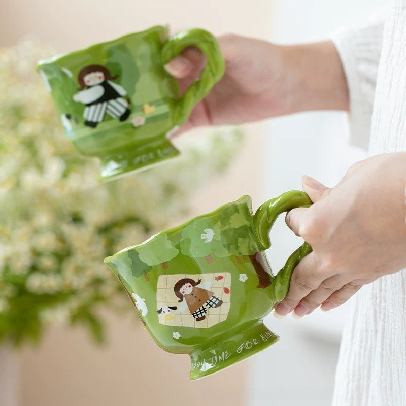 Ceramic Mug With Swing Girl - Modomu