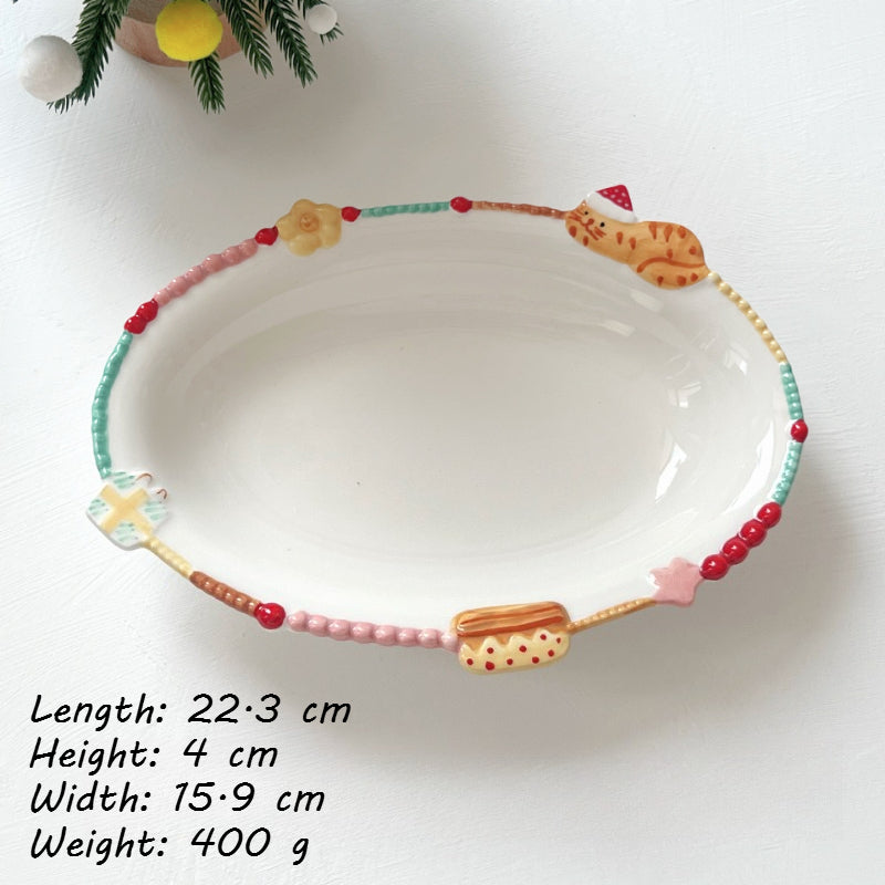 Retro Beaded Ceramic Dessert Bowl - Modomu
