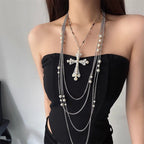Layered Punk Cross Necklace - Modomu