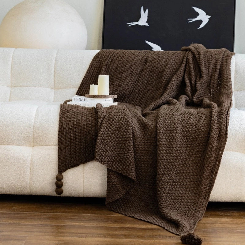 Textured Knitted Throw Blanket - Modomu
