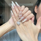 Aurora Chrome Oval Press-On Nails