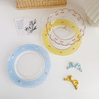 Cherry Gingham Rim Dessert Plate