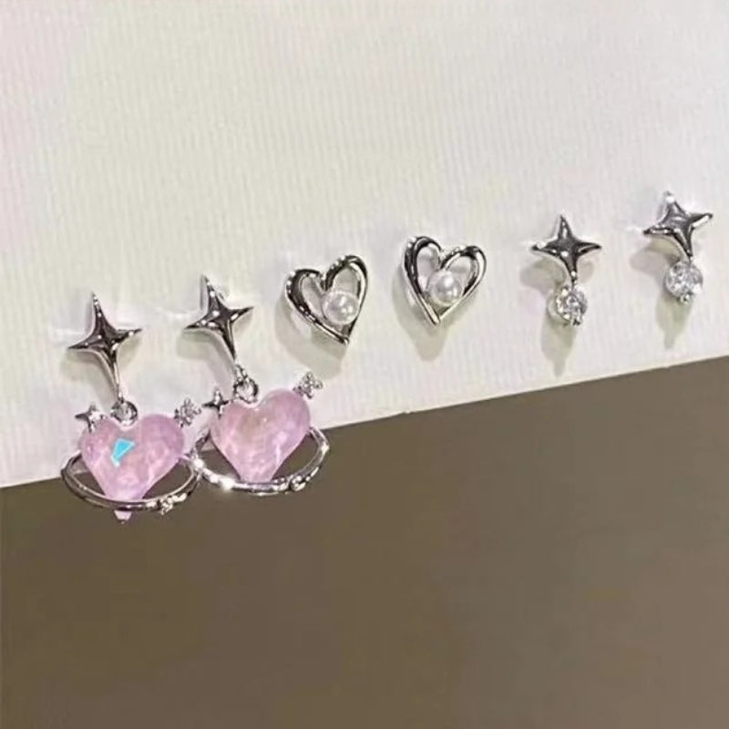 Mixed Heart Stud Set