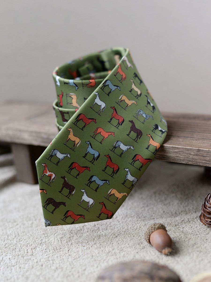 Hand Printed Retro Pattern Tie - Modomu