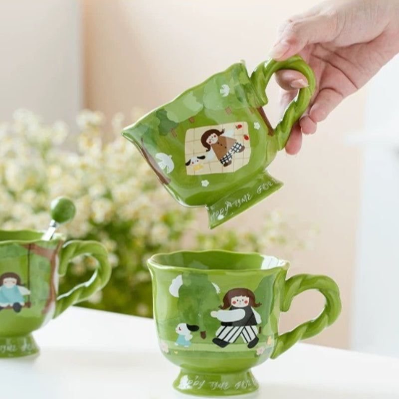 Ceramic Mug With Swing Girl - Modomu