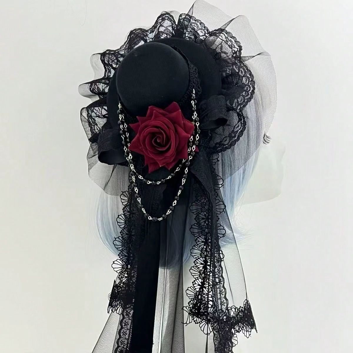 Rose Veil Bonnet Fascinator