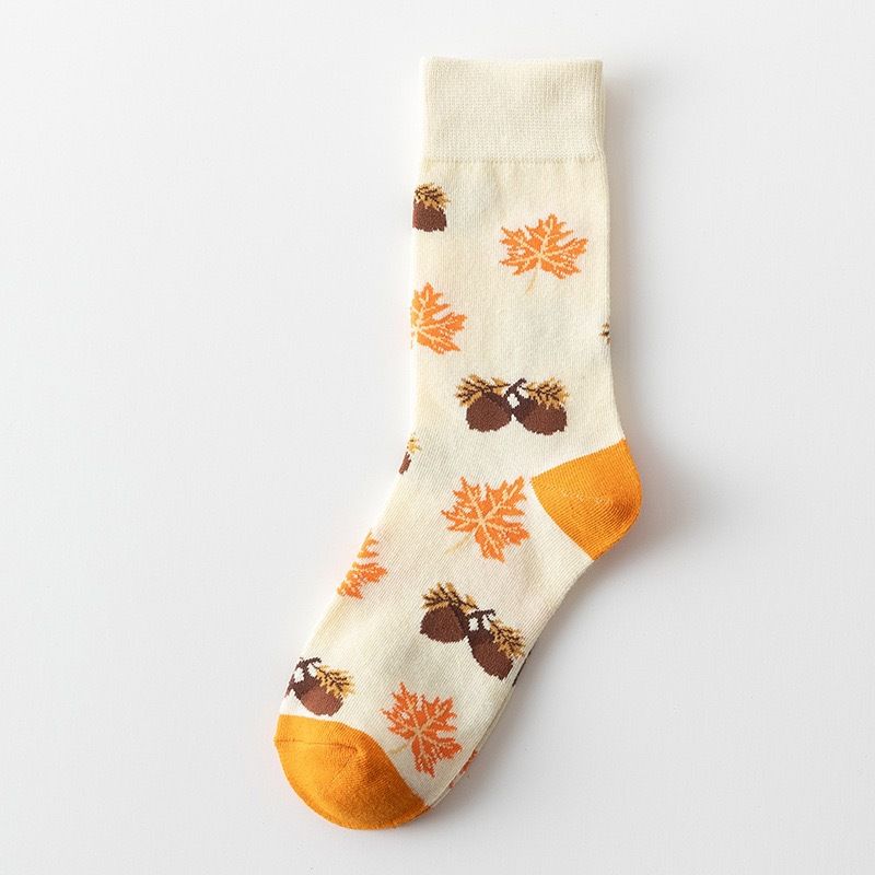 Autumn Pumpkin Crew Socks