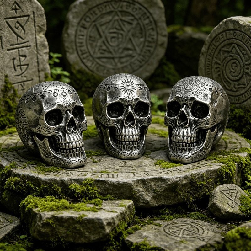 Engraved Skull Ornament