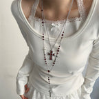 Layered Cross Pendant Necklace - Modomu