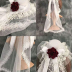 Rose Veil Bonnet Fascinator