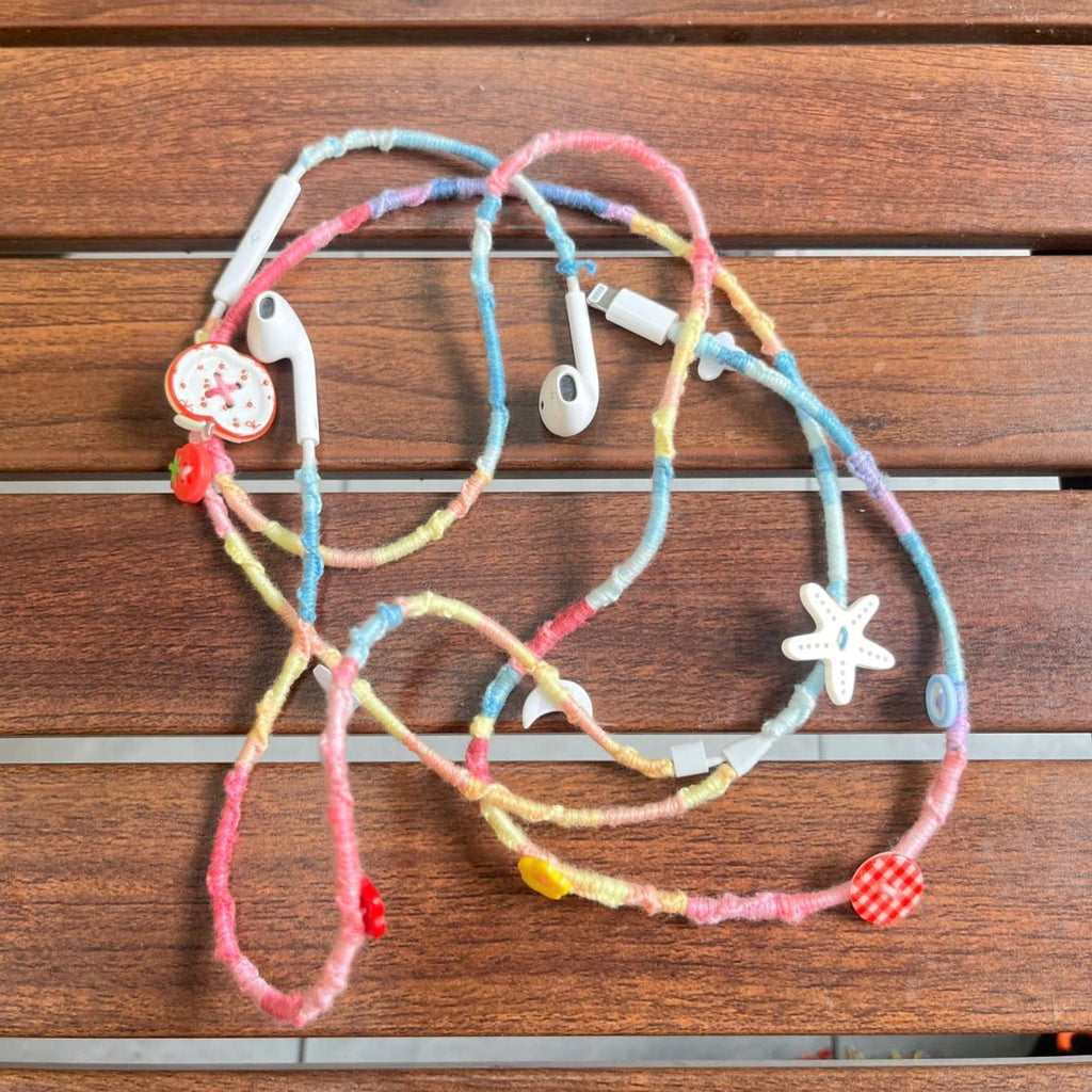 Rainbow Braided Earphone Cord Kit