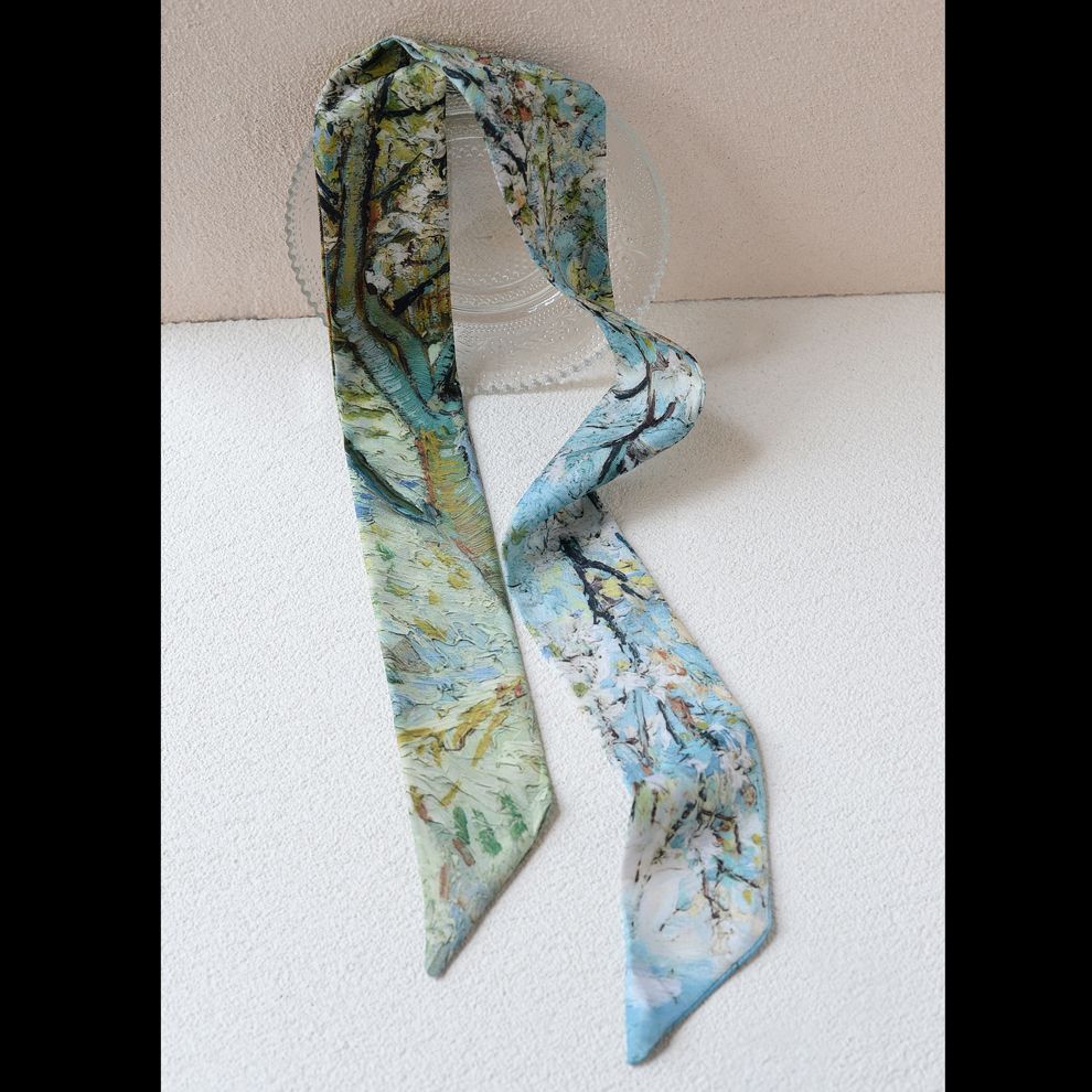 Art Print Narrow Silk Tie