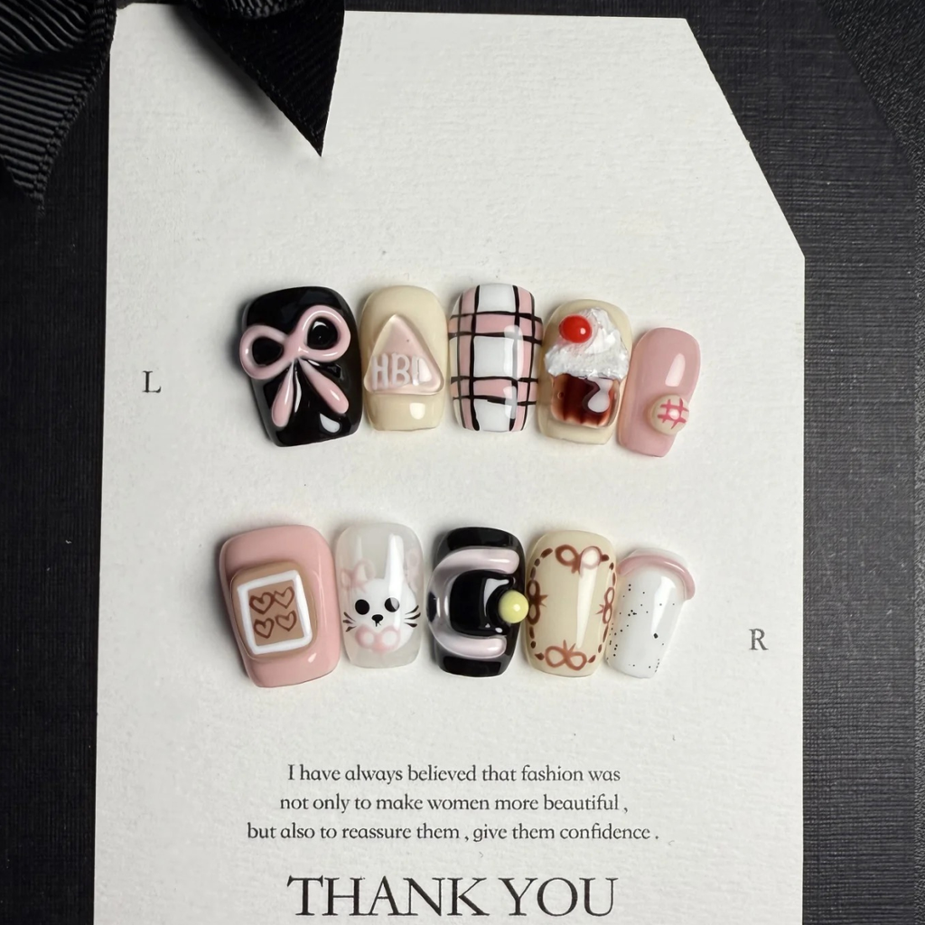 Short Bow Cartoon Press-On Nails - Modomu