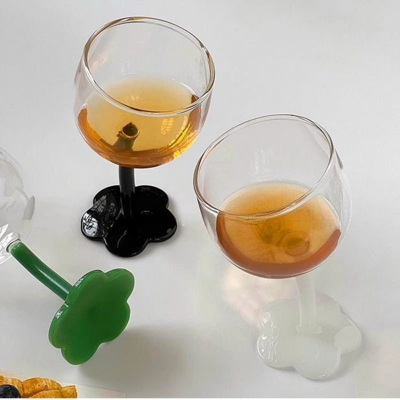 Tilted Flower Goblet Glass - Modomu