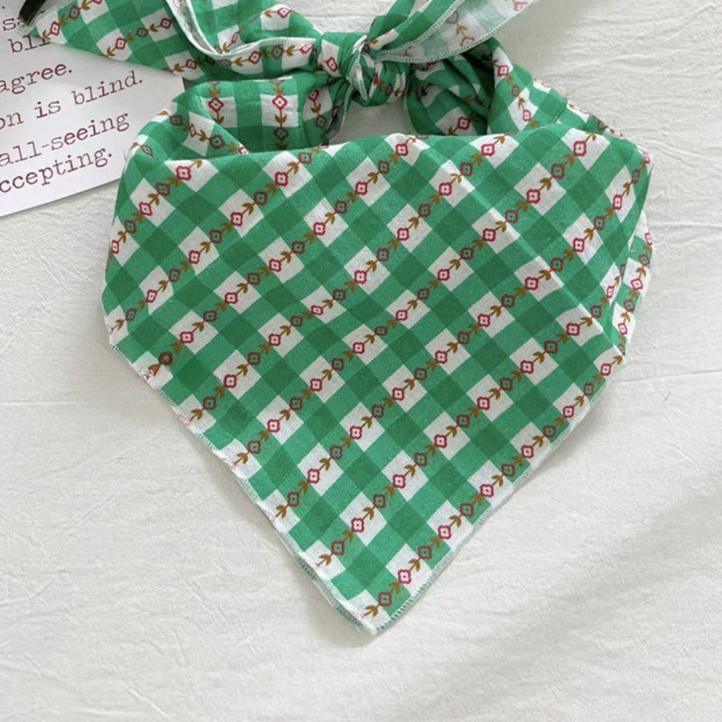 Cotton Linen Floral Square Scarf - Modomu