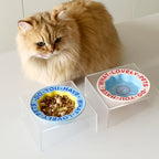 Ceramic Cat Bowl With Stand