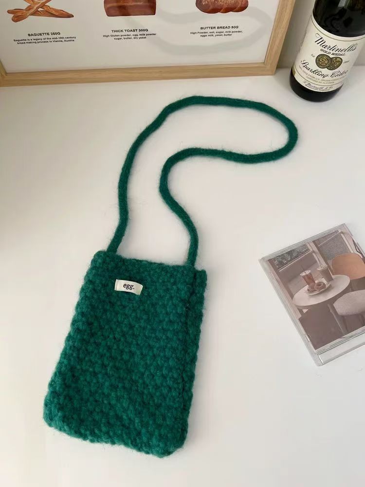 Popcorn Knit Phone Crossbody Bag
