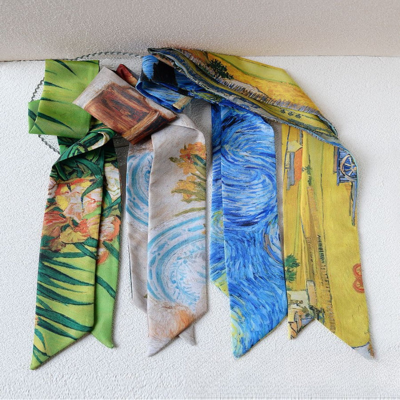 Art Print Narrow Silk Tie - Modomu