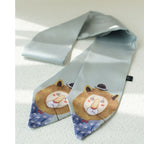 Animal Print Square Silk Tie - Modomu